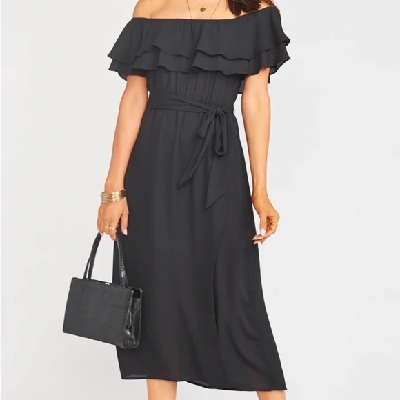 Show Me Your MuMu Black Off-Shoulder Midi Dress - Picture 4 of 7